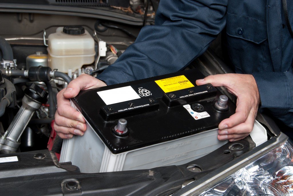 Placing battery in car