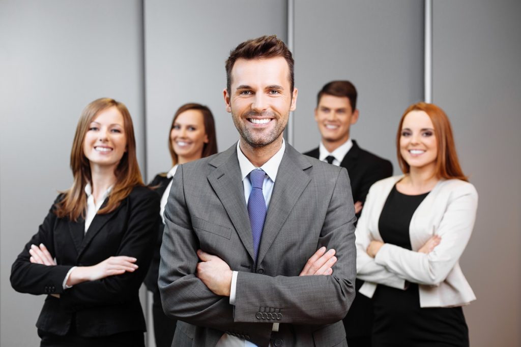 businessman with coworkers