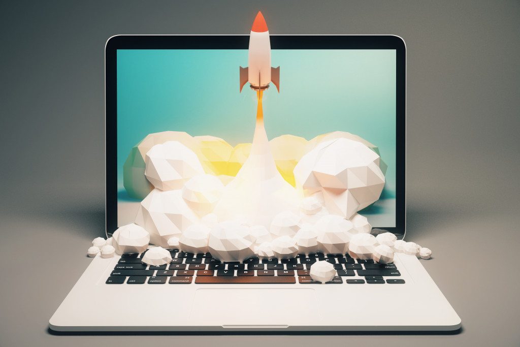 rocket on a laptop
