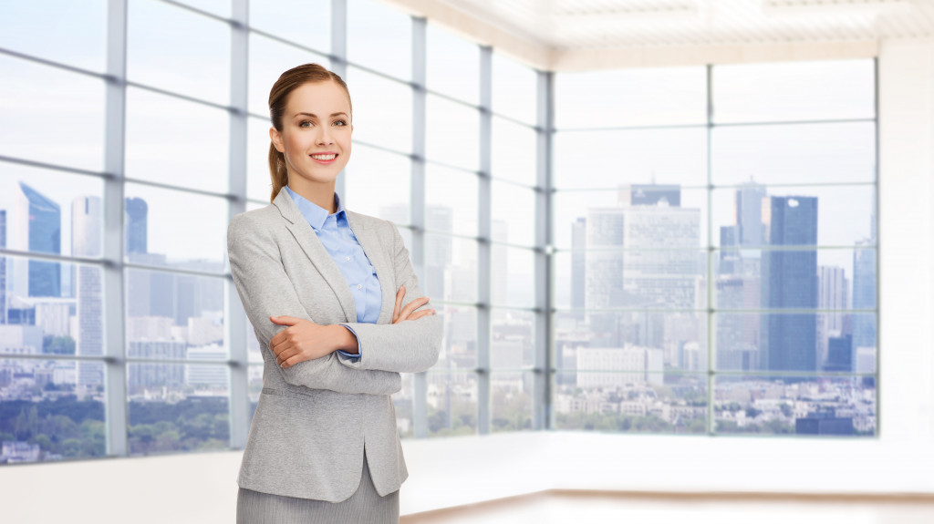 business, professional concept, smiling woman
